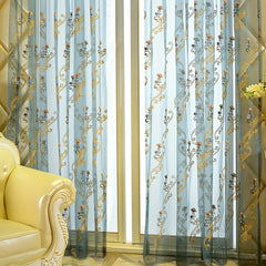 Elegant Sheer Embroidered Curtain