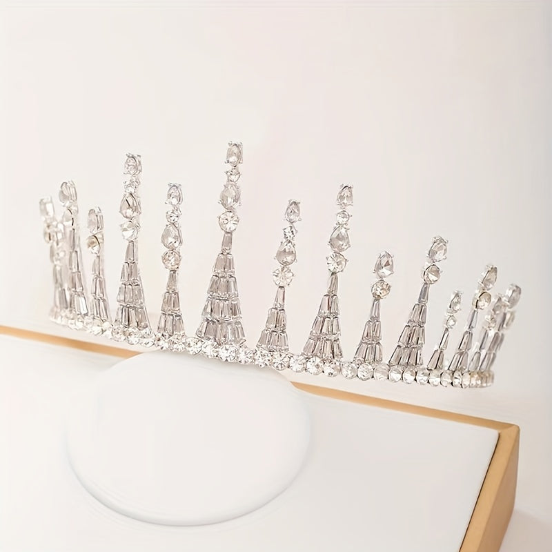 Silvery Crystal Headband Tiara Princess Crown Head Jewelry