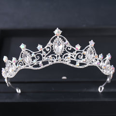 Golden Rhinestone Crown Headband Wedding Tiara