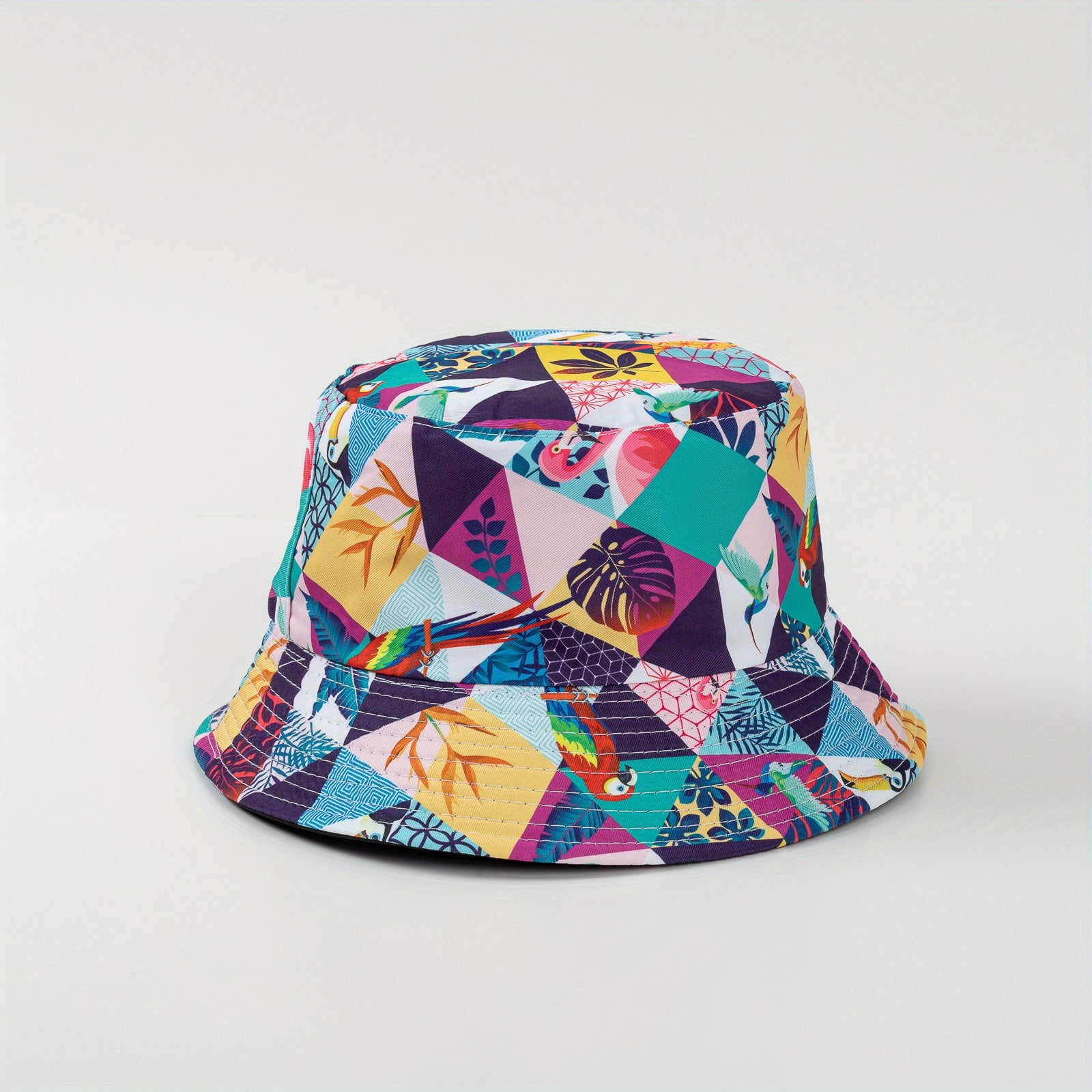 Vintage Print Bucket Hat Casual Sunscreen Basin Hat Hip Hop