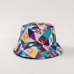 Vintage Print Bucket Hat Casual Sunscreen Basin Hat Hip Hop