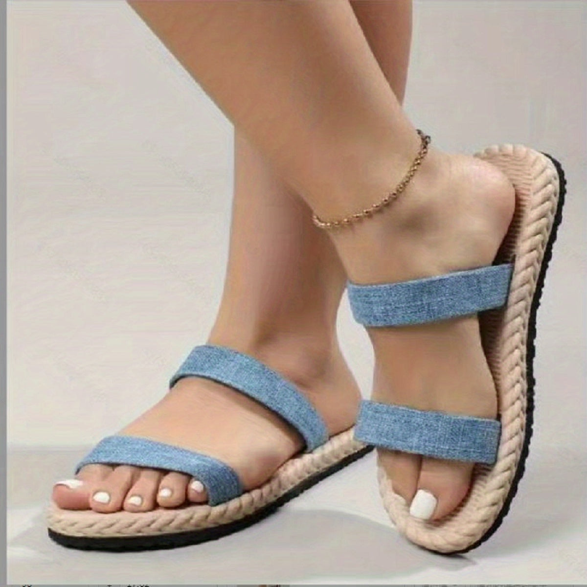 Women's Flat Slides Espadrille Sandals Casual Summer Beach Shoes