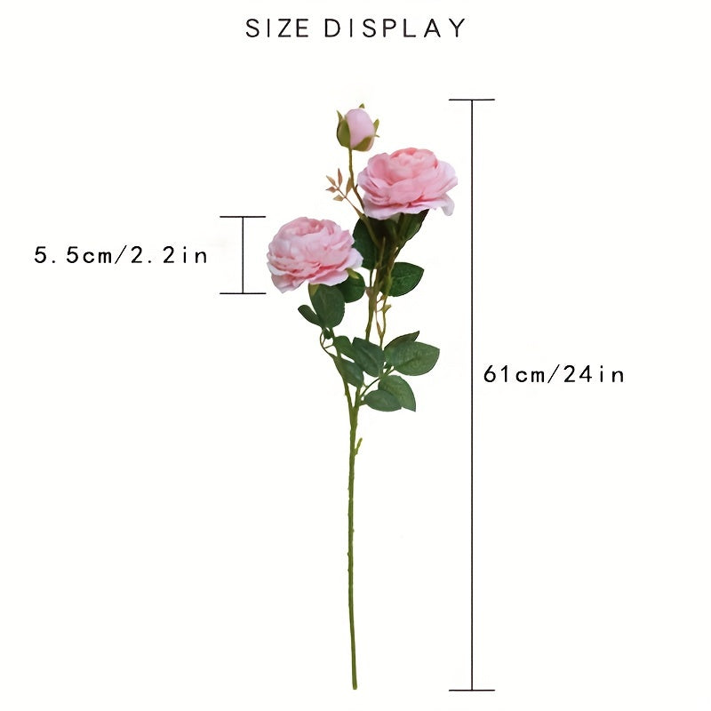 3 Western Roses European Core Flowers Simulation Wedding Decoration