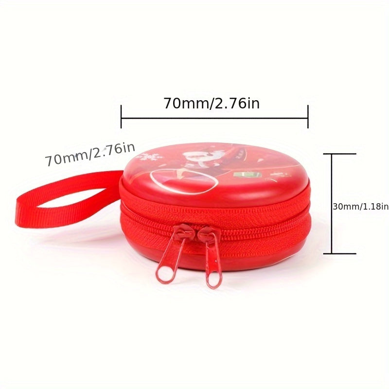 Mini Round Zipper Coin Bags Christmas Coin Ornaments Xmas Gift