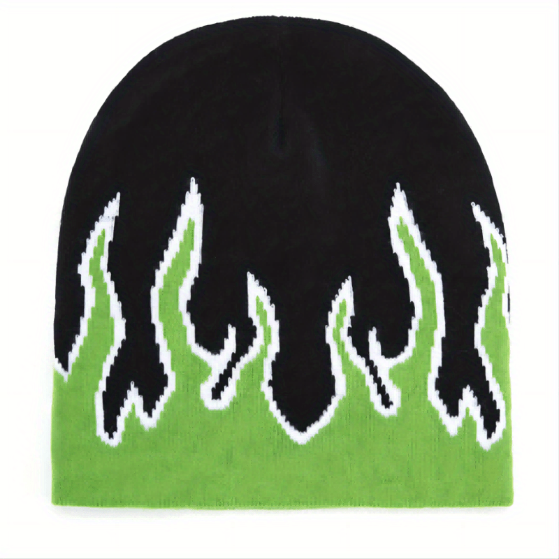 Men's Hip Hop Street Flame Pullover Knit Hat
