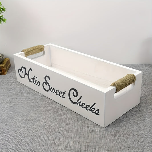 Toilet Tank Storage Box Wooden Bathroom Decor Box Rustic Toilet Paper Storage