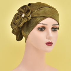 Flower Bandana Hat Head Wrap Hair Cap For Women Braided Turban Head Wrap