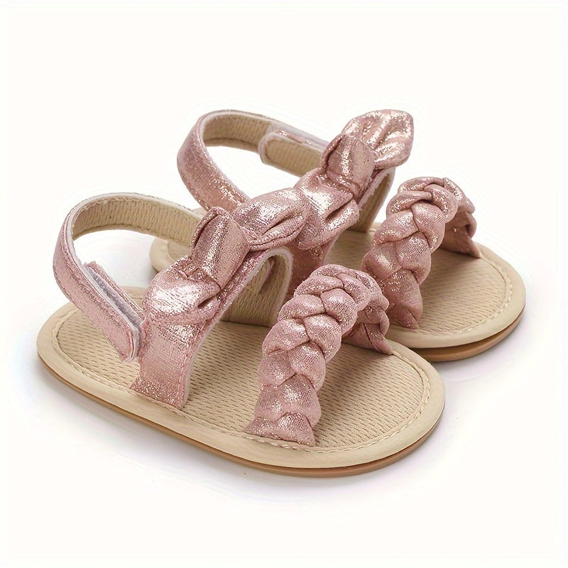 Bowknot Open Toe Baby Sandals Anti Slip Lightweight