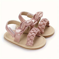 Bowknot Open Toe Baby Sandals Anti Slip Lightweight