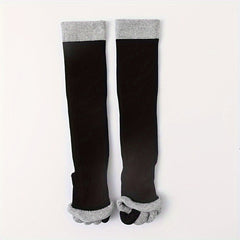 Toeless Knee High Yoga Socks Non-slip Thermal Calf Socks With Grips