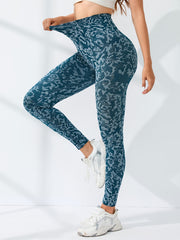 Camouflage Pattern Sports Leggings High Waist Elastic Running Workout Tight Pant