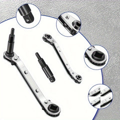 4pcs AC Valve Ratchet Wrench Hex Bit Adapter Repair Tool