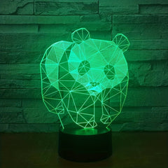 3D Panda Kids Night Light 3D LED Illusion Light With Remote Control