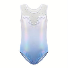 Girls Splicing Sleeveless Ballet Leotard Romper