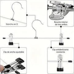 10pcs Stainless Steel Telescopic Pants Rack Hanger