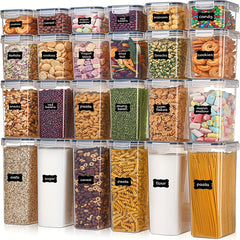 24pcs Airtight Food Storage Container With Lid And 30pcs Stickers