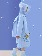 Duck Graphic Raincoat Reflective Hoodie for Kids