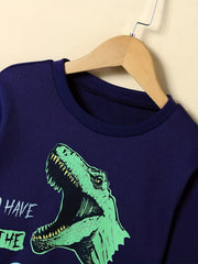 Dino Pattern Kid's Sweatshirt I HAVE THE POWER Top