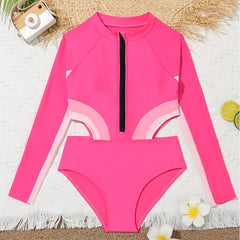 Girls Sun Protection 1pc Swimsuit Surfing Beach Vacation
