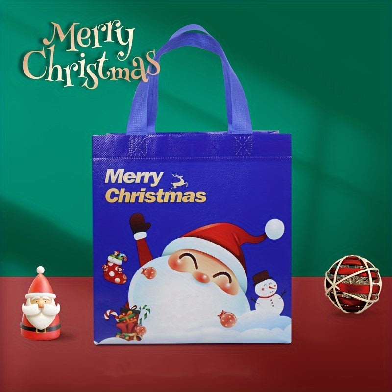 Christmas Tote Bag Santa Claus Pattern Waterproof Handbag