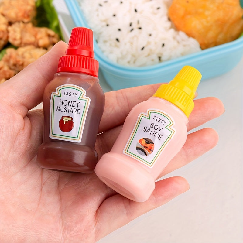 4pcs Portable Mini Tomato Sauce Bottles for Outdoor Picnic