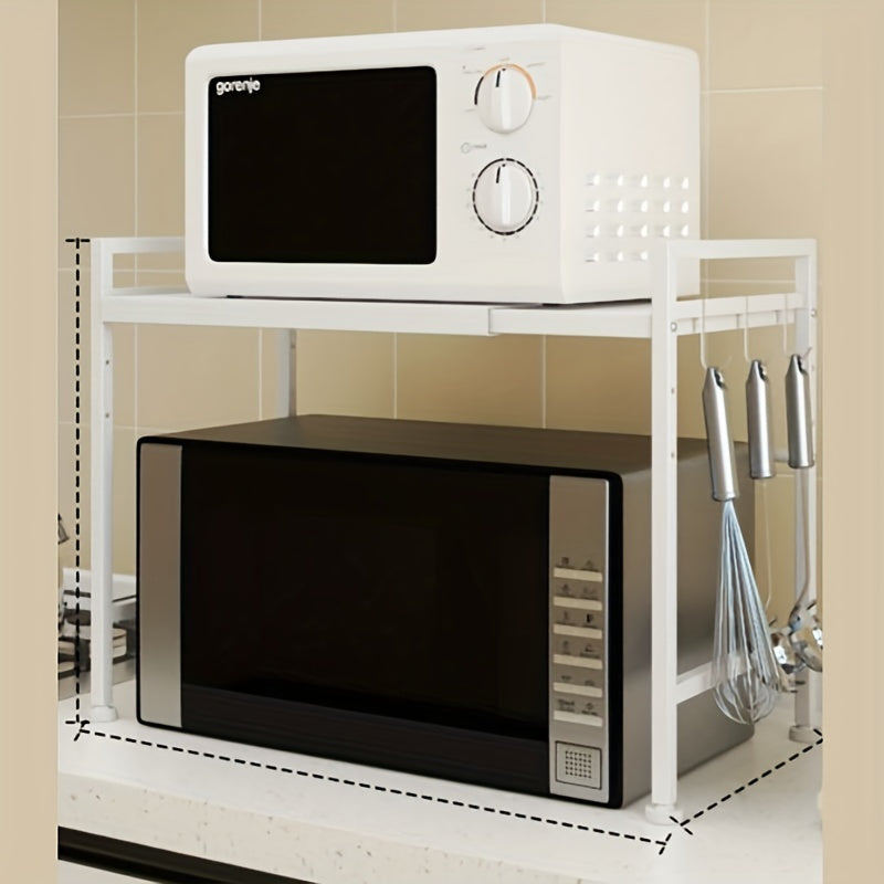 Adjustable Microwave Oven Rack Double Layer Pot Rack
