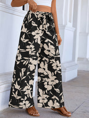 Floral Print Wide Leg Pants High Waist Summer Pants Women's Clothing