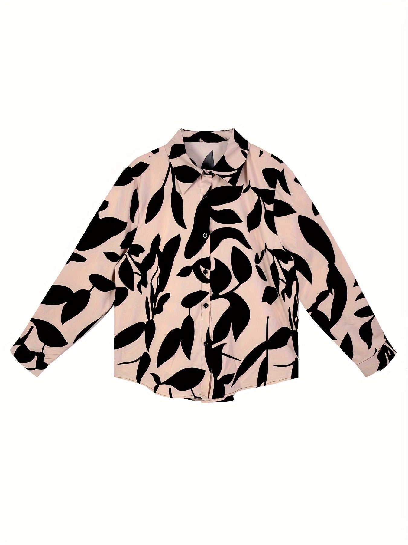 Floral Print Long Sleeve Button-Up Blouse