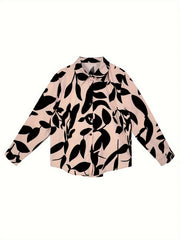 Floral Print Long Sleeve Button-Up Blouse