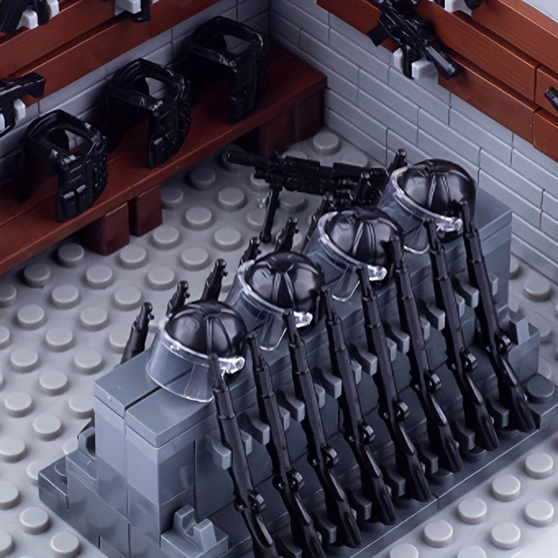 Military Gun Rack Equipment for Small Particle Building Blocks Toy