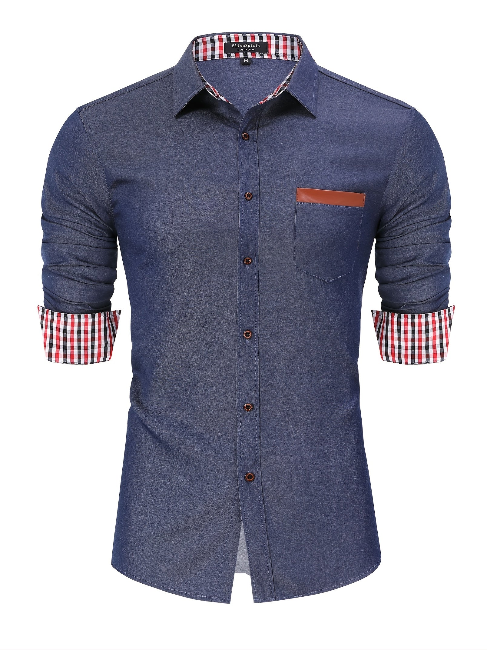 Men's Denim Stripe Lining Button Up Shirt