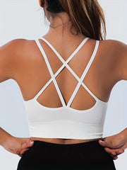 Solid Sports Cami Tops Comfy Running Workout Top Women's Lingerie