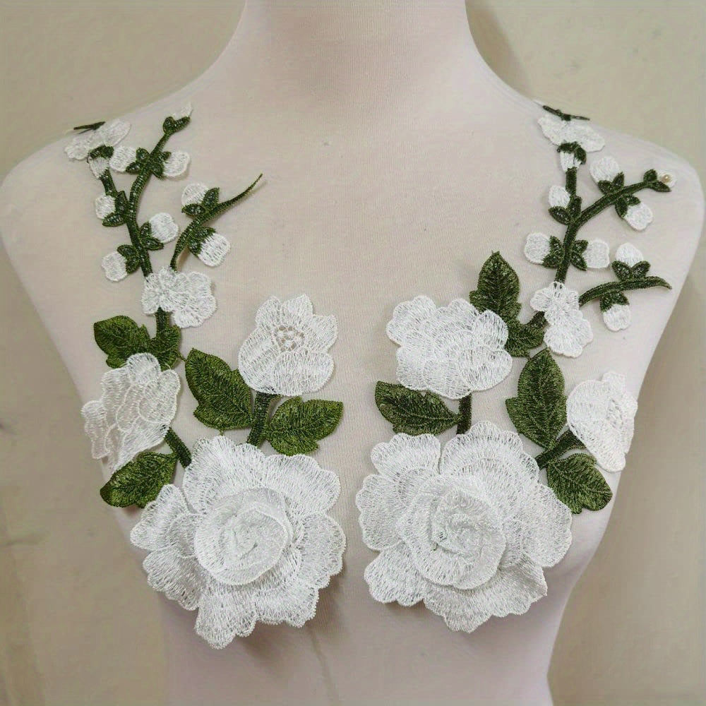 2pcs Ethnic Style Flower Embroidery Applique Patches For Skirt Sew On Clothing