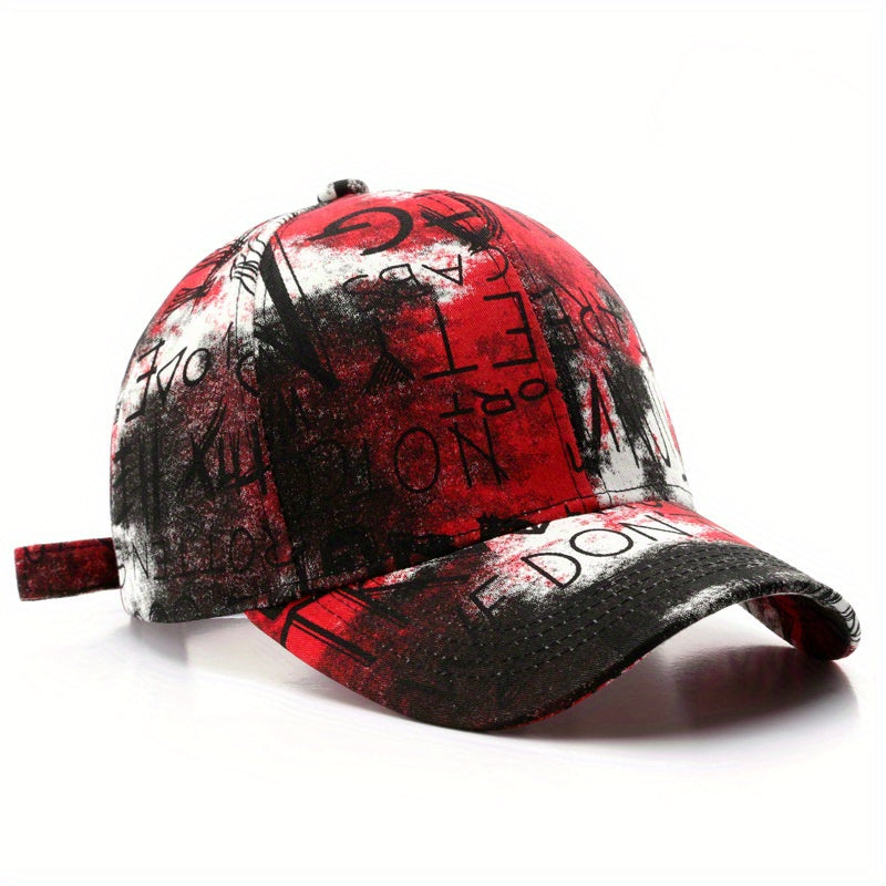 Graffiti Retro Cotton Letter Duck Tongue Cap Outdoor Sun Hat