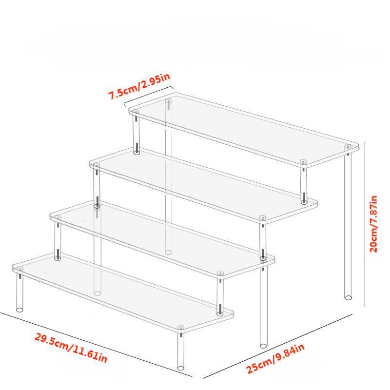 Acrylic Ladder Display Rack for Collectibles and Perfume