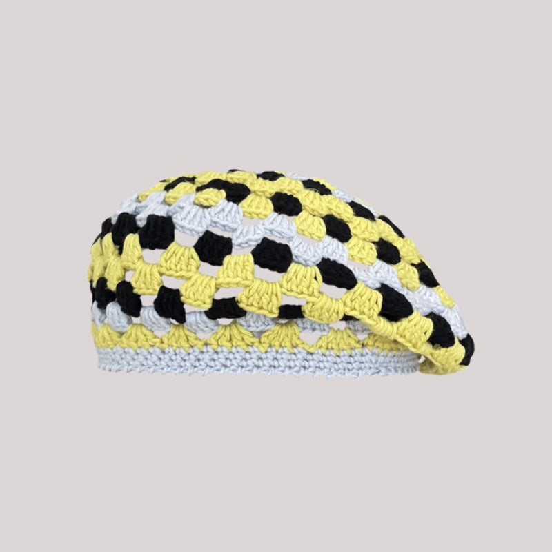 Hollow Out Beret Crochet Beret Cap Lightweight Women Painter Cap