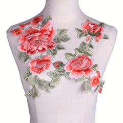 Flower Embroidery Applique 3D Symmetrical Sew On Patches F