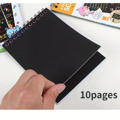 DIY Magic Rainbow Scraping Painting Art Scratch Paper Graffiti Stencil Drawing