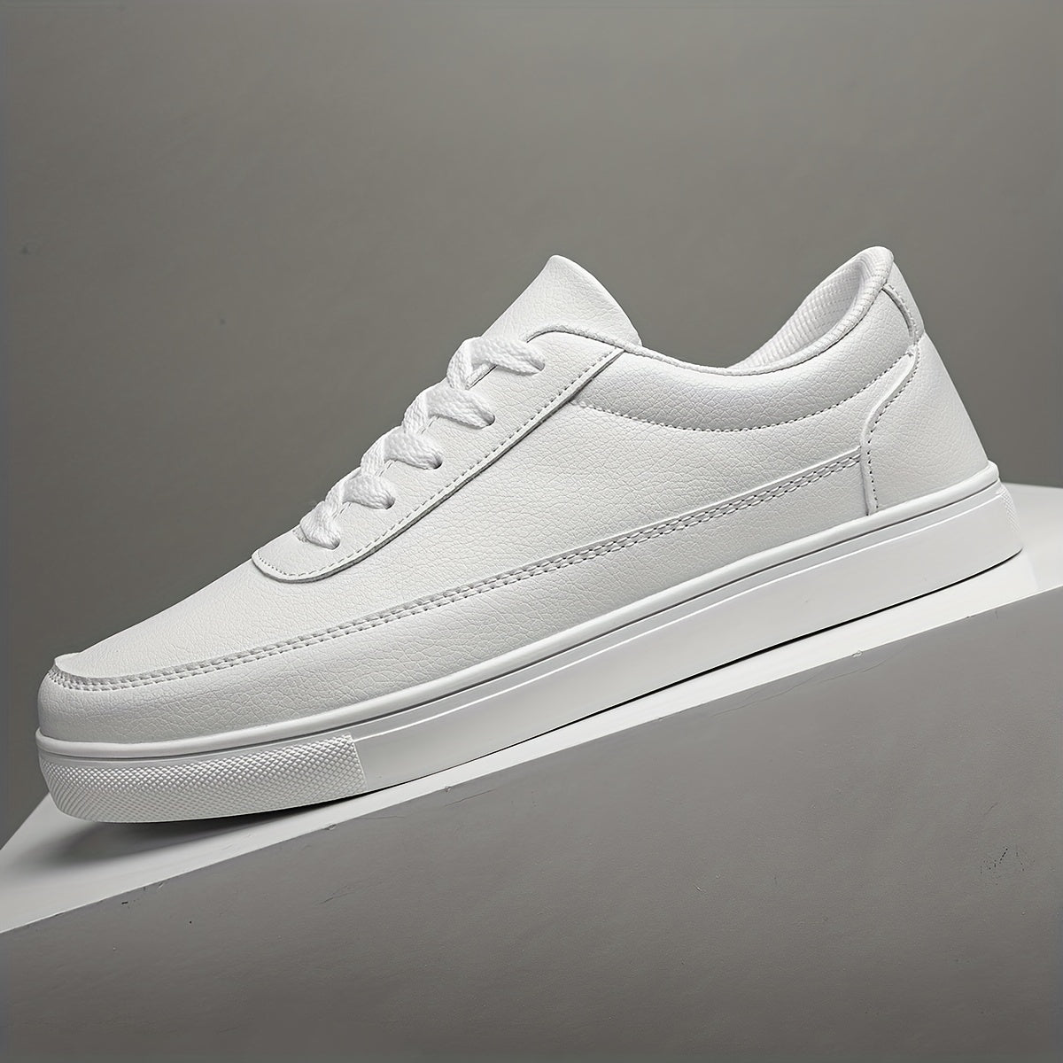 Solid Flat Lace Up Sneakers Lightweight Low Top Skate Shoes