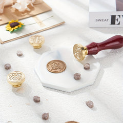 Brass Stamp 25mm Fancy Letter Pattern Striped Design