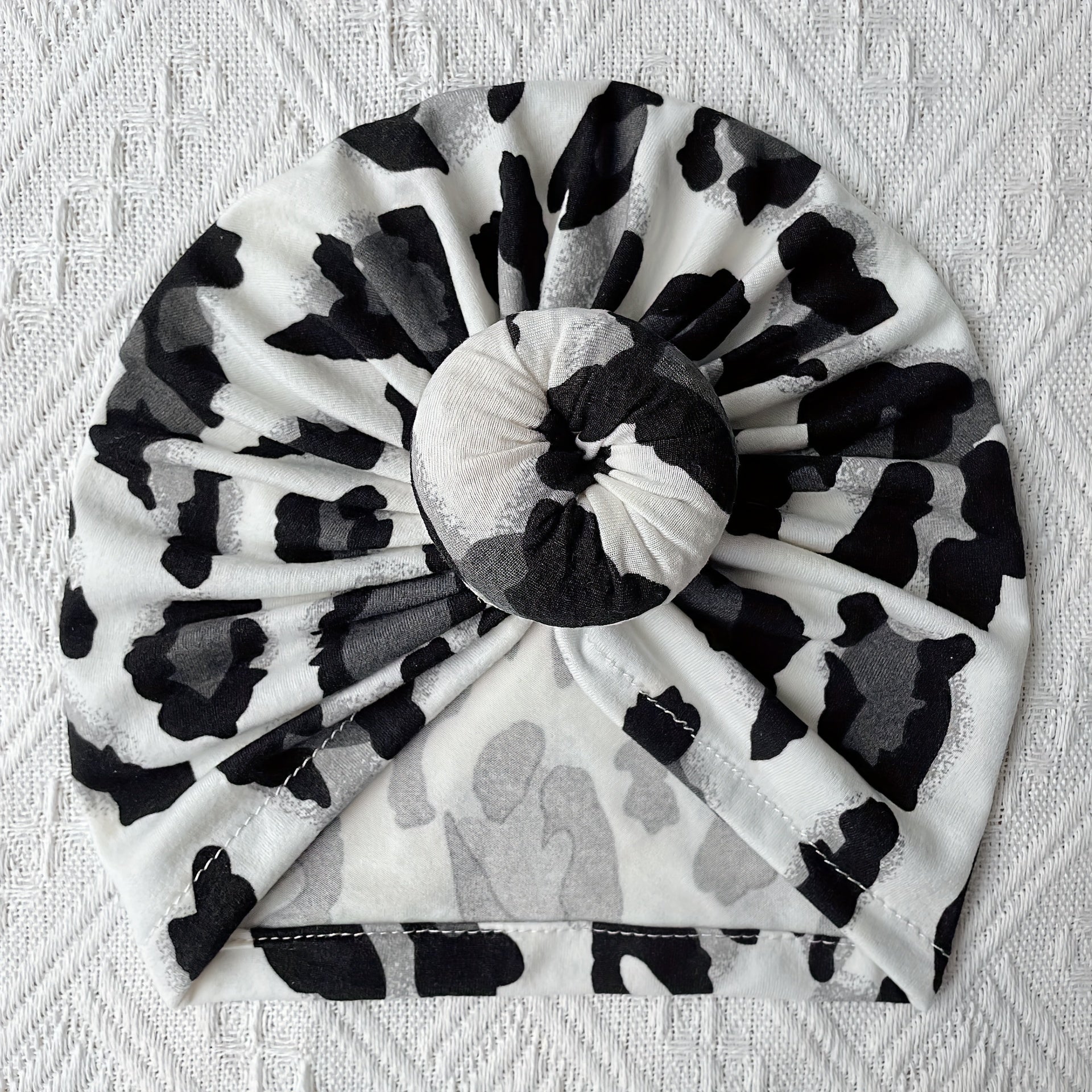 Newborn Leopard Knot Turban Hat Cap Beanie For Baby Boys Girls