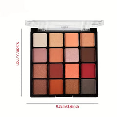 16-Color Matte & Shimmer Eyeshadow Palette - Waterproof Makeup