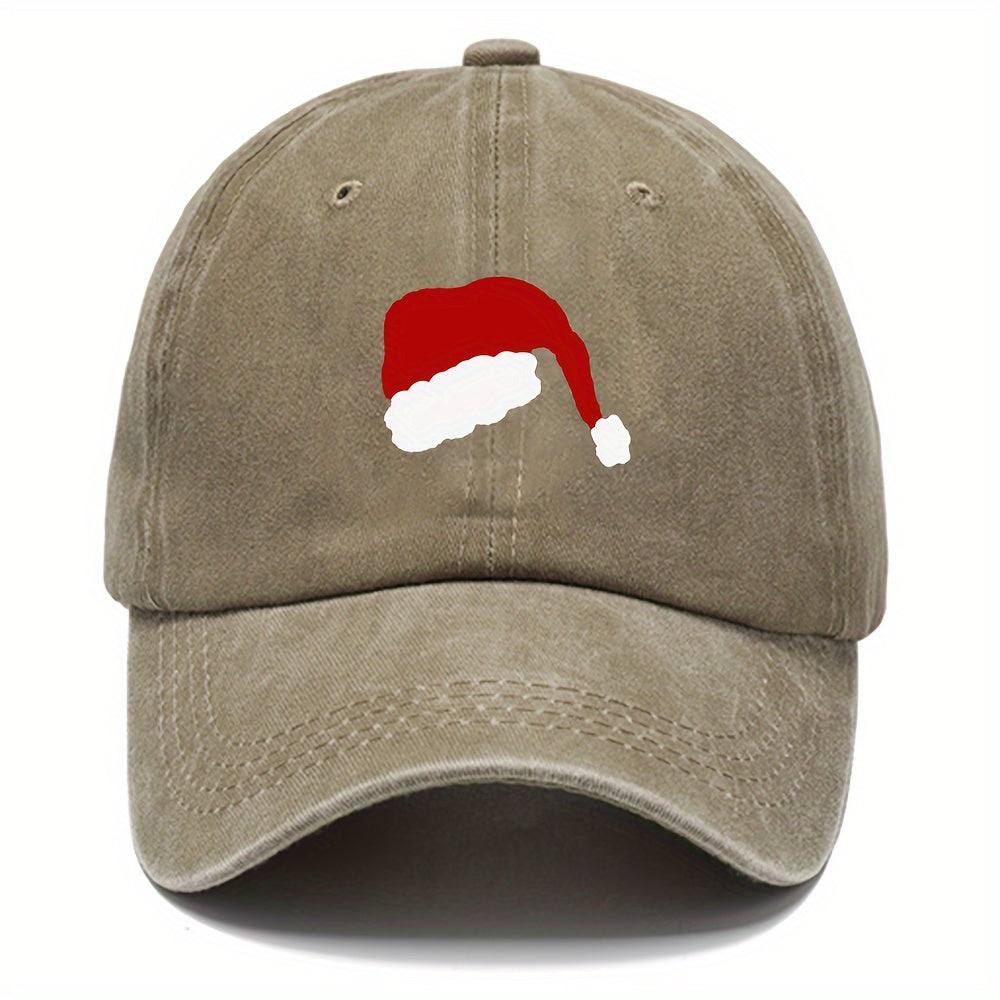 Christmas Washed Cotton Baseball Cap Sun Protection Hat Adjustable Baseball Cap