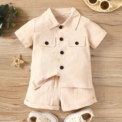 Baby Boys Casual Short Sleeve Shirt & Shorts Set for Summer