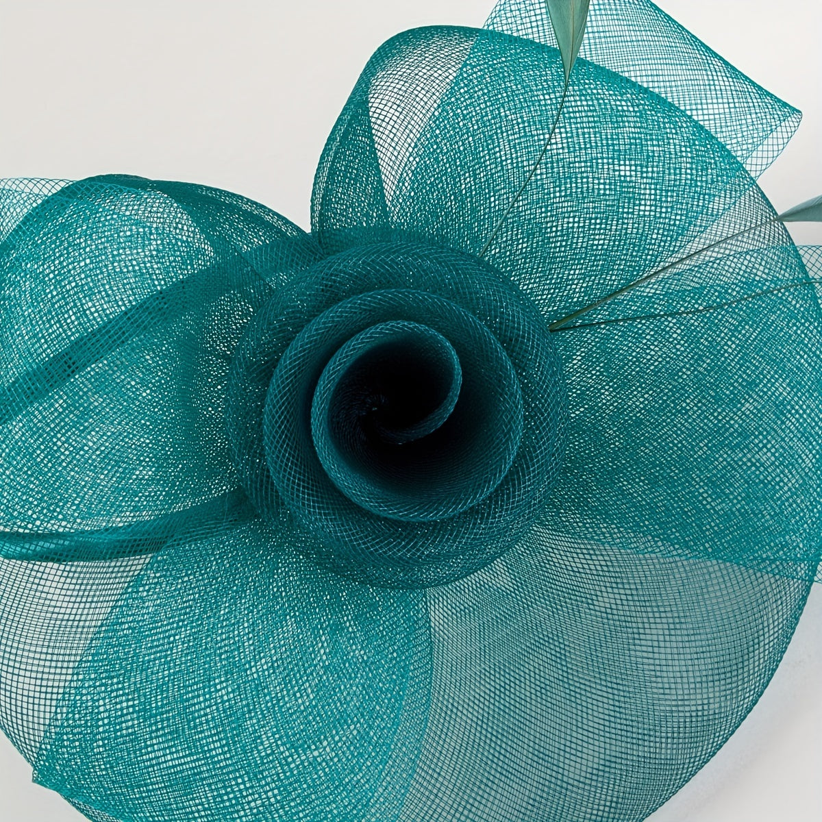 Green Flower Feather Fascinator For Tea Party Derby Hat