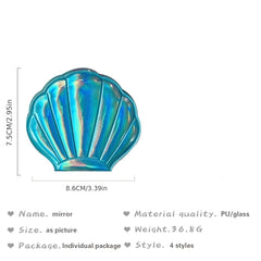 Shell Glitter Double Sided Compact Makeup Mirror