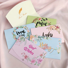 10pcs Anime Blessing Words Greeting Card Birthday Thank You Holiday Gift