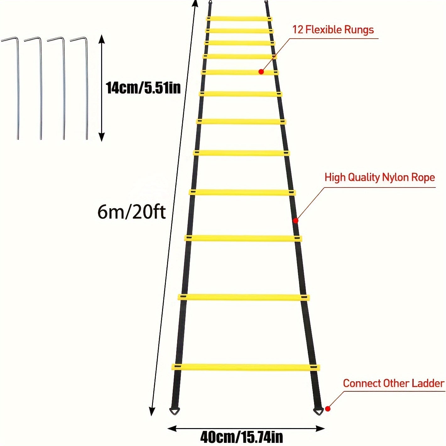 Pro Agility Set - Ladder, Cones, Piles, Resistance Umbr