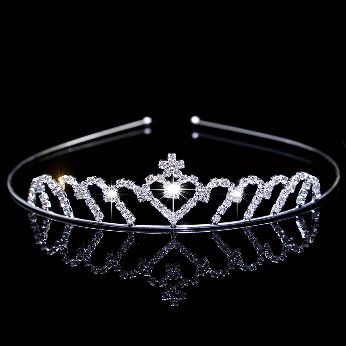 Rhinestone Queen Crown Tiara Headband Bridal Wedding Hair Accessory