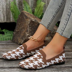 Women's Breathable Mesh Sneakers Square Toe Flat Shoes Lightweight Walking Shoes